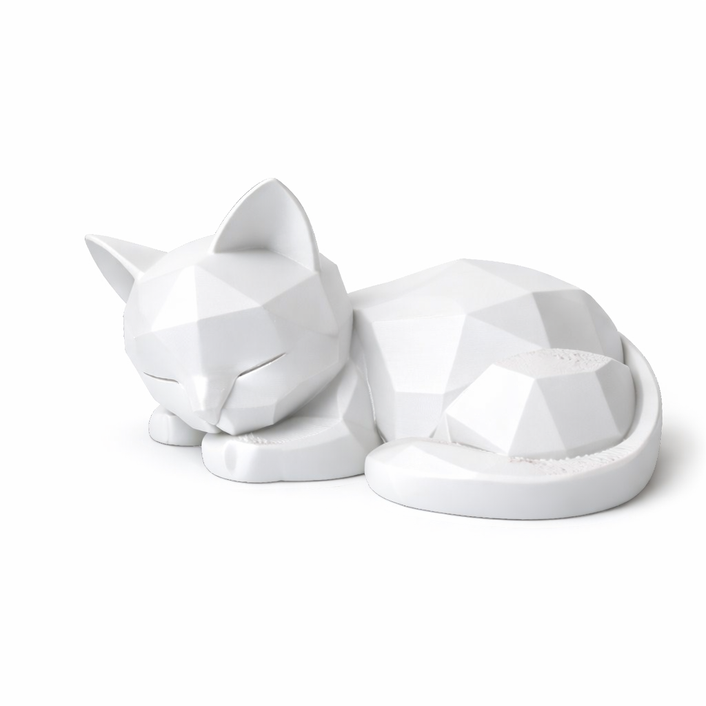 Silent Guardian – Minimalist Sleeping Cat Decor