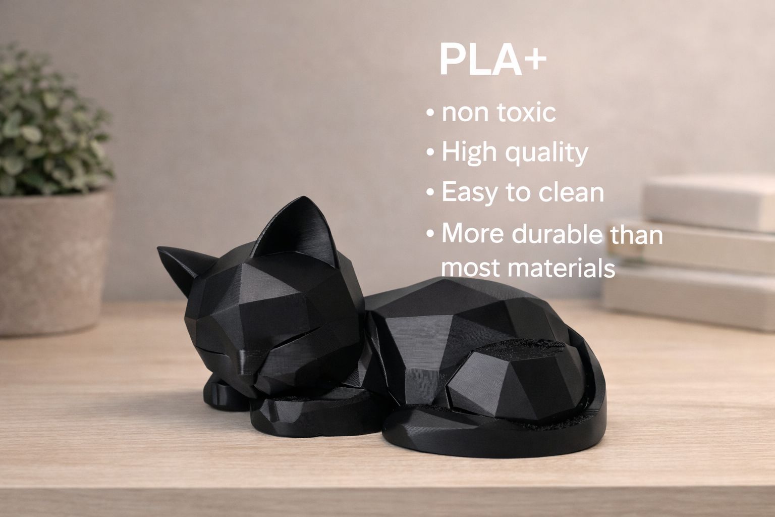 Silent Guardian – Minimalist Sleeping Cat Decor
