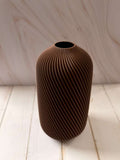 Modern Ribbed Brown Vase – Minimalist Textured Decorative Vase | Contemporary Home Accent