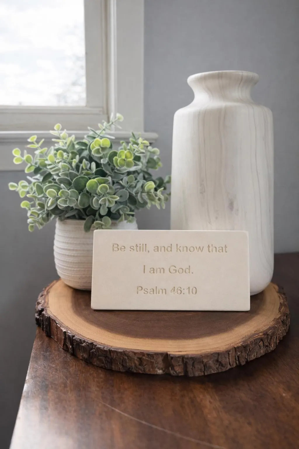 Psalm 46:10 Bible Verse Plaque, Be Still and Know, Christian Desk Decor, Scripture Sign, Faith Gift