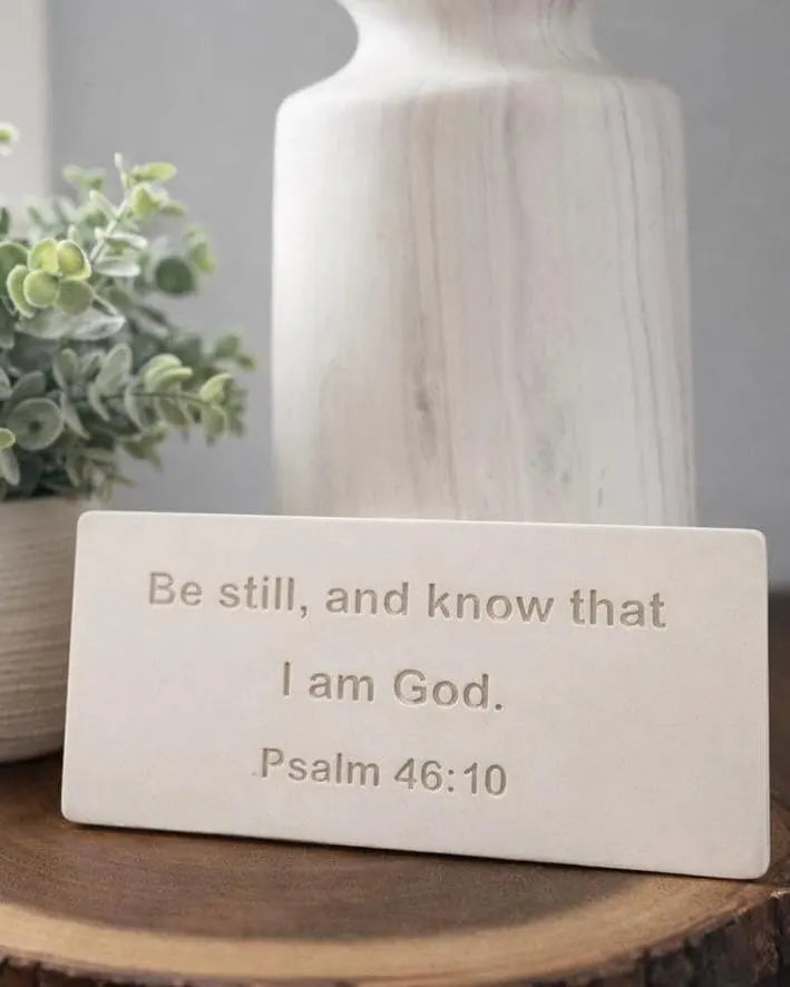 Psalm 46:10 Bible Verse Plaque, Be Still and Know, Christian Desk Decor, Scripture Sign, Faith Gift